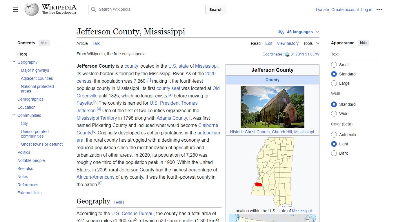 Jefferson County, Mississippi - Wikipedia